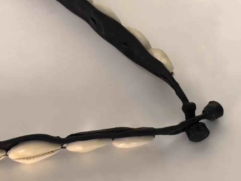 African Cultural Narrow Real Cowrie Shell-Leather Ball & Loop Closure Belt - 2 Colors