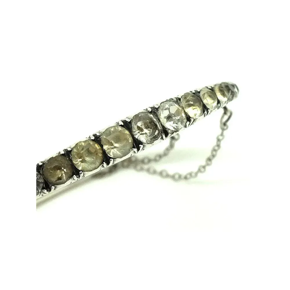 Art Deco 1920s Paste Silver Bangle Bracelet