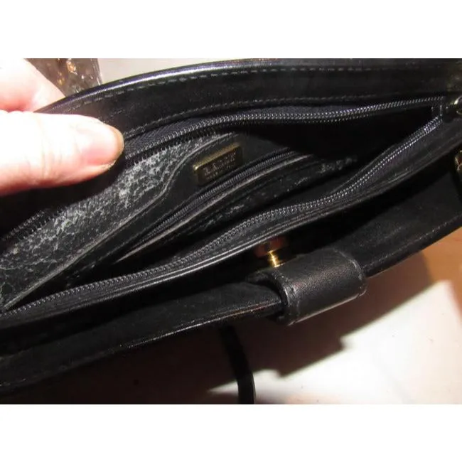 Bally Brown & Black Logo Print Leather Two- Way Cross Body/Clutch