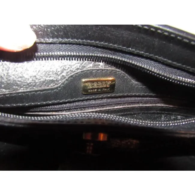 Bally Brown & Black Logo Print Leather Two- Way Cross Body/Clutch
