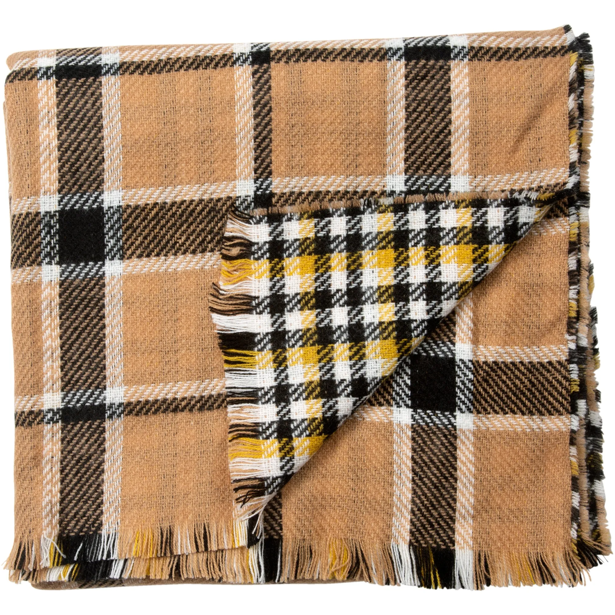 Butterscotch 74.5" x 25.5" Plaid Scarf