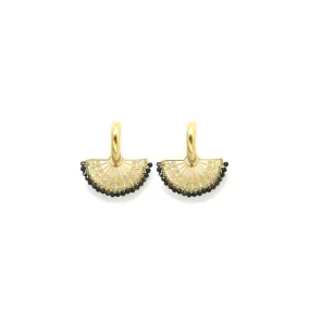 Earring Feather Fan Noir
