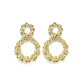 Earring Feuille Doré Circle