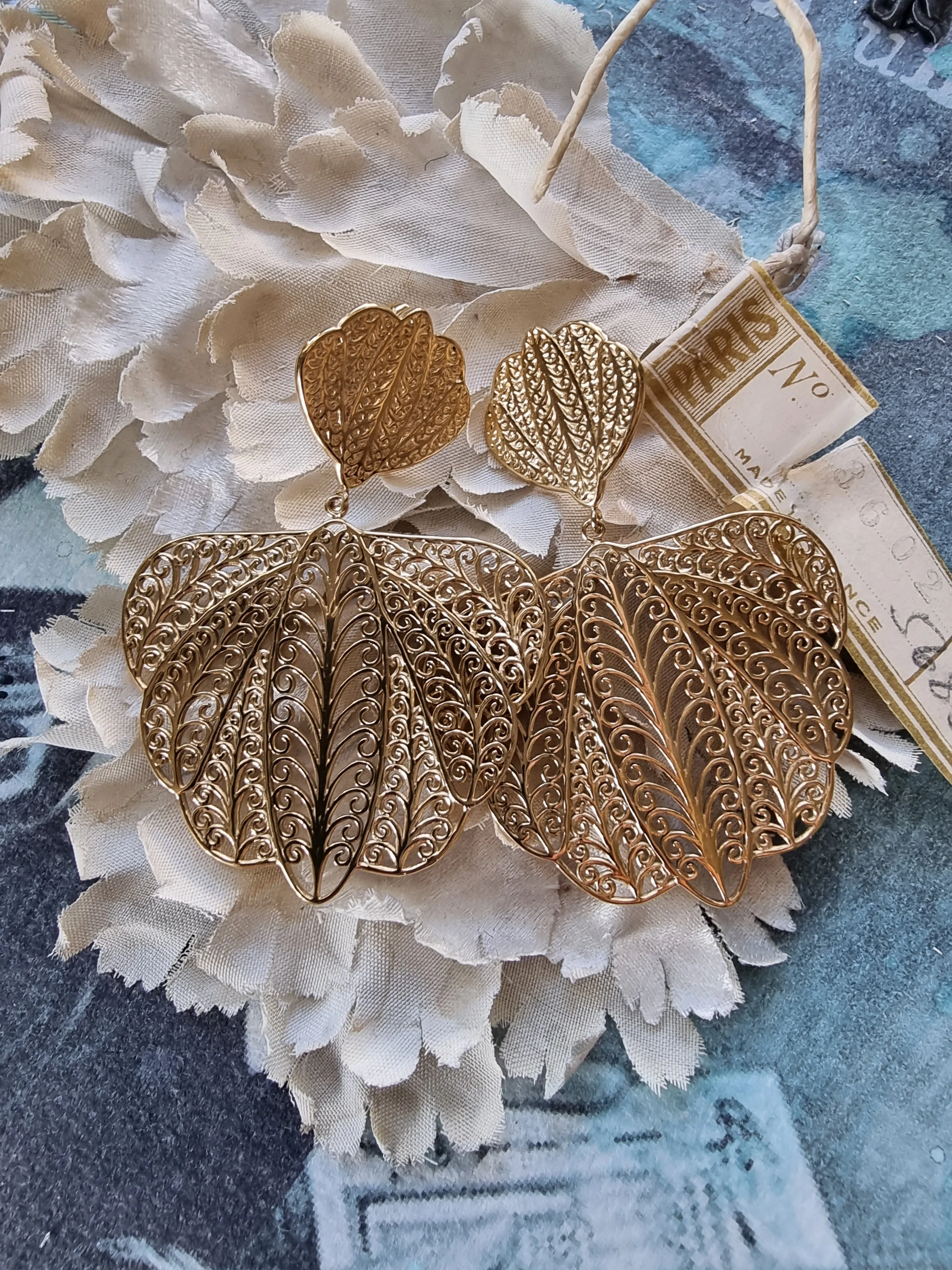 Earring Feuille Doré