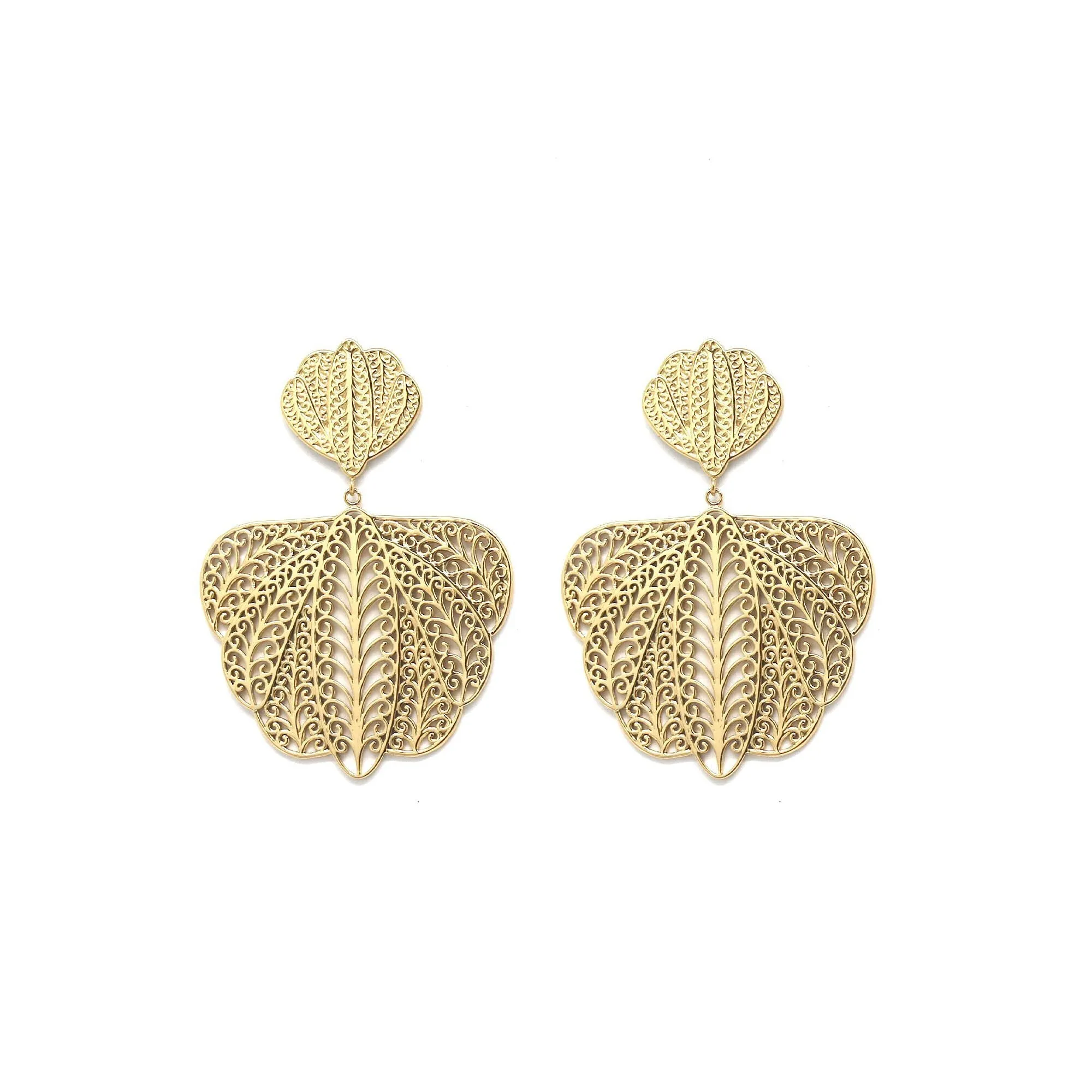 Earring Feuille Doré