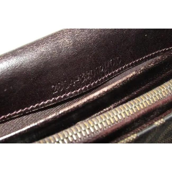 Fendi Tobacco Zucca Print Continental Style With Chrome Ff Snap Wallet