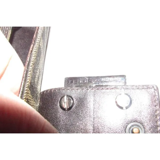 Fendi Tobacco Zucca Print Continental Style With Chrome Ff Snap Wallet
