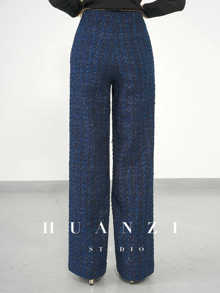 Huanzi new collection-level high-definition small fragrant wind jacket female plaid suit with a complete set- Bibi