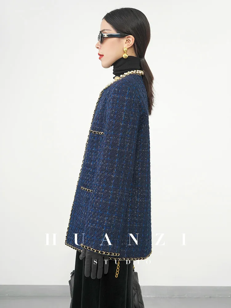Huanzi new collection-level high-definition small fragrant wind jacket female plaid suit with a complete set- Bibi
