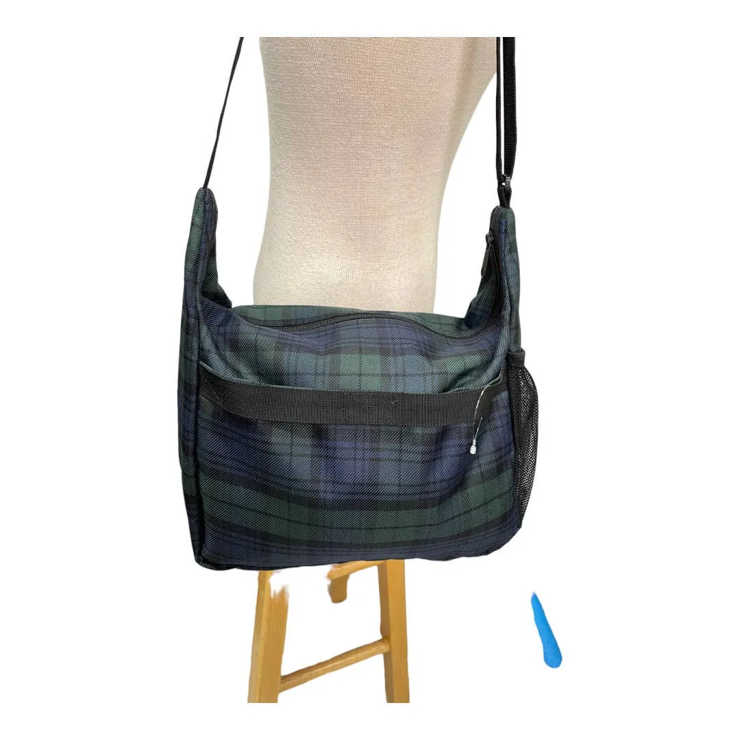 LL Bean Blackwatch Plaid Travel Bag Handbag Purse