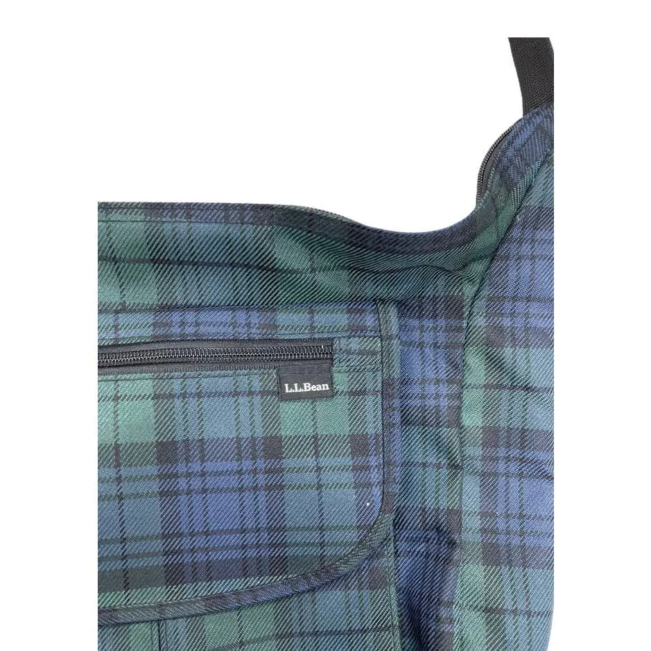 LL Bean Blackwatch Plaid Travel Bag Handbag Purse