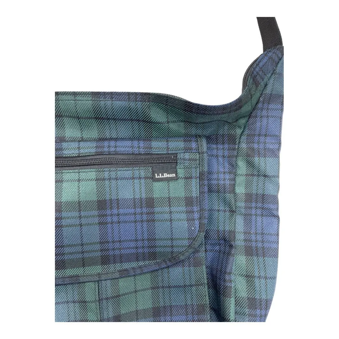 LL Bean Blackwatch Plaid Travel Bag Handbag Purse