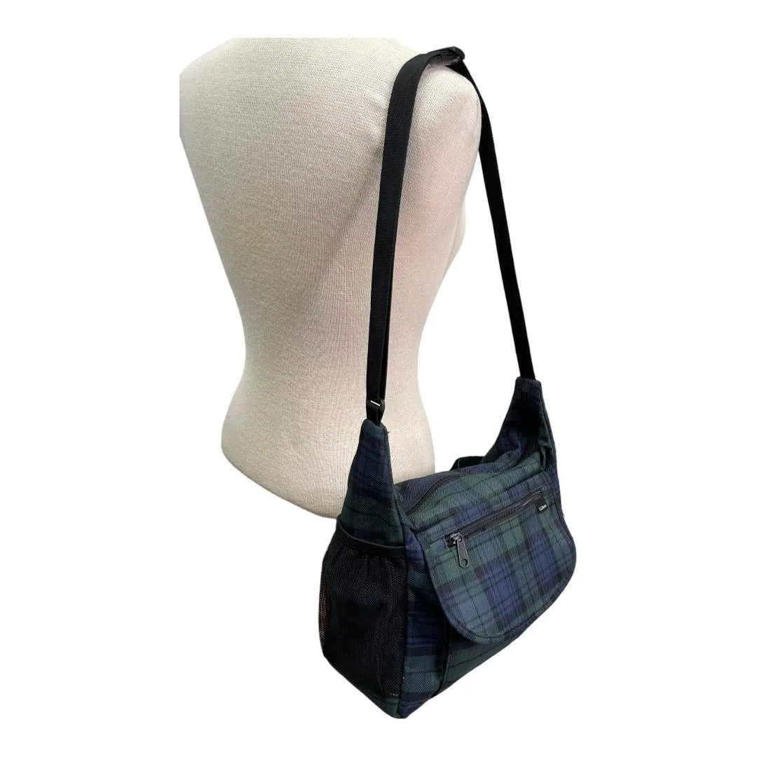 LL Bean Blackwatch Plaid Travel Bag Handbag Purse