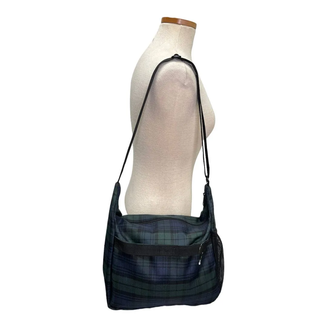 LL Bean Blackwatch Plaid Travel Bag Handbag Purse