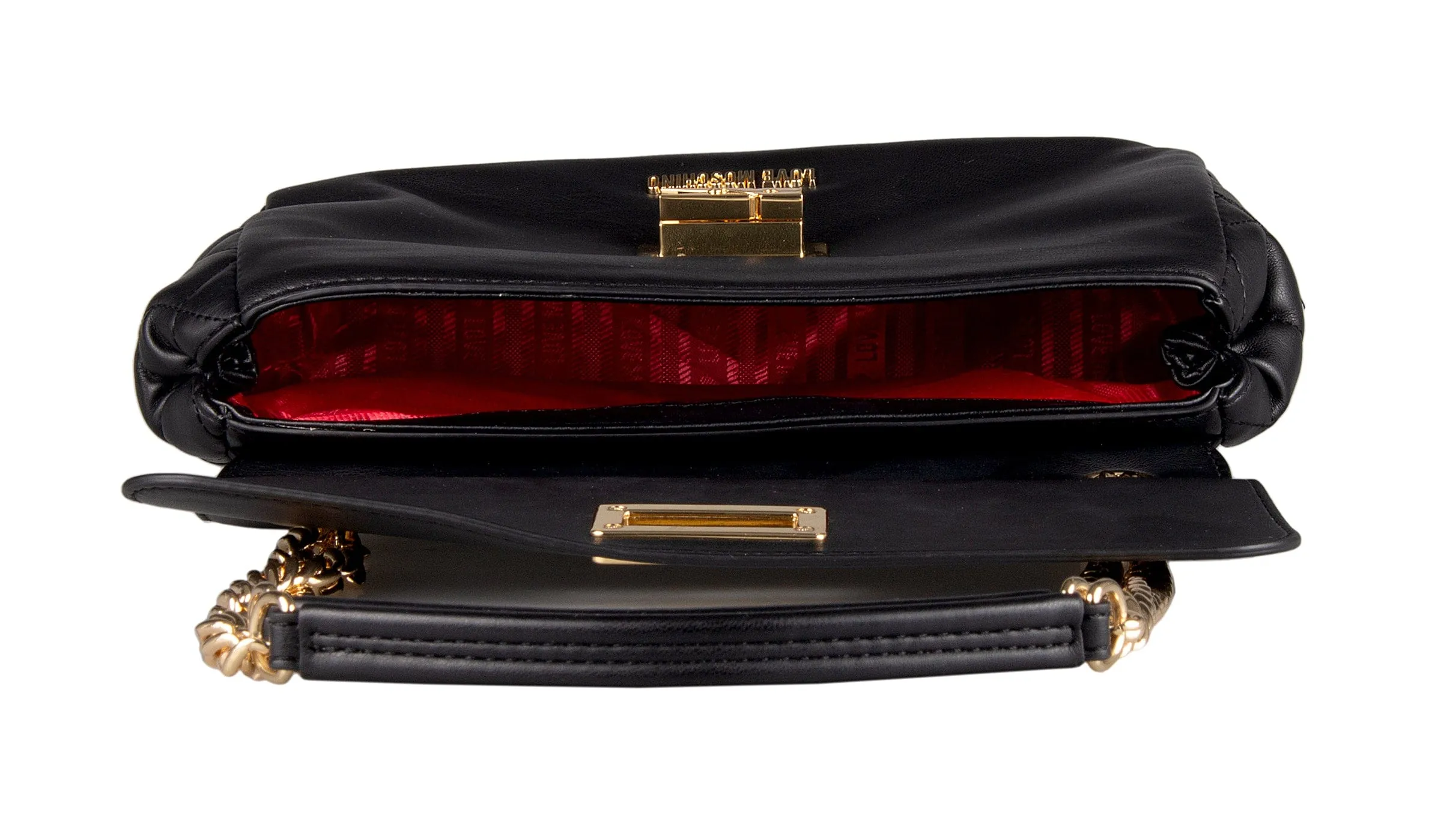 Love Moschino Black Quilted Classic Clutch Medium Shoulder Bag
