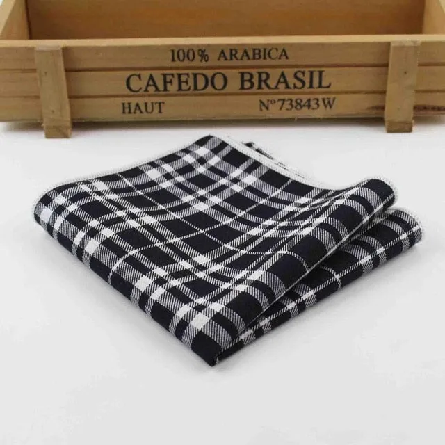 Men's 100% Cotton Handkerchief Scarves Vintage Plaid