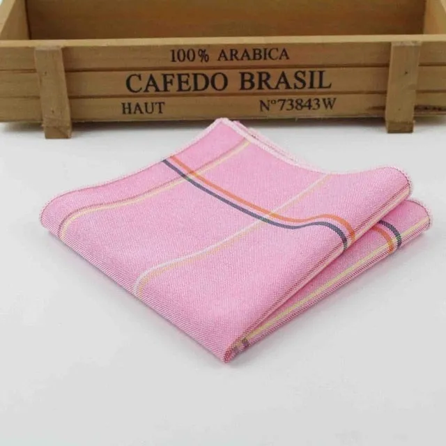 Men's 100% Cotton Handkerchief Scarves Vintage Plaid