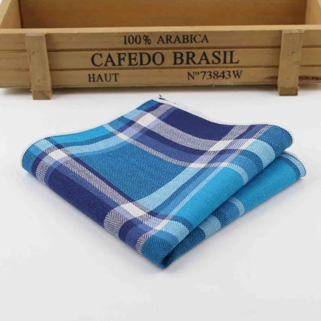 Men's 100% Cotton Handkerchief Scarves Vintage Plaid