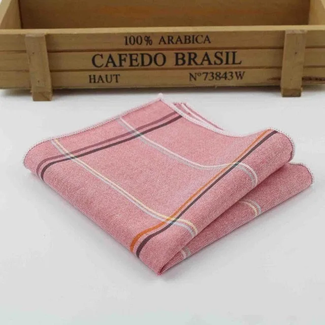 Men's 100% Cotton Handkerchief Scarves Vintage Plaid