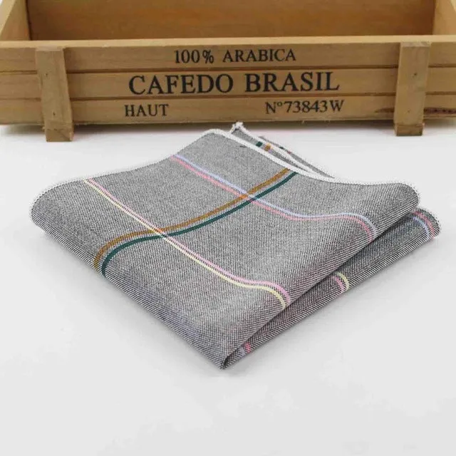 Men's 100% Cotton Handkerchief Scarves Vintage Plaid