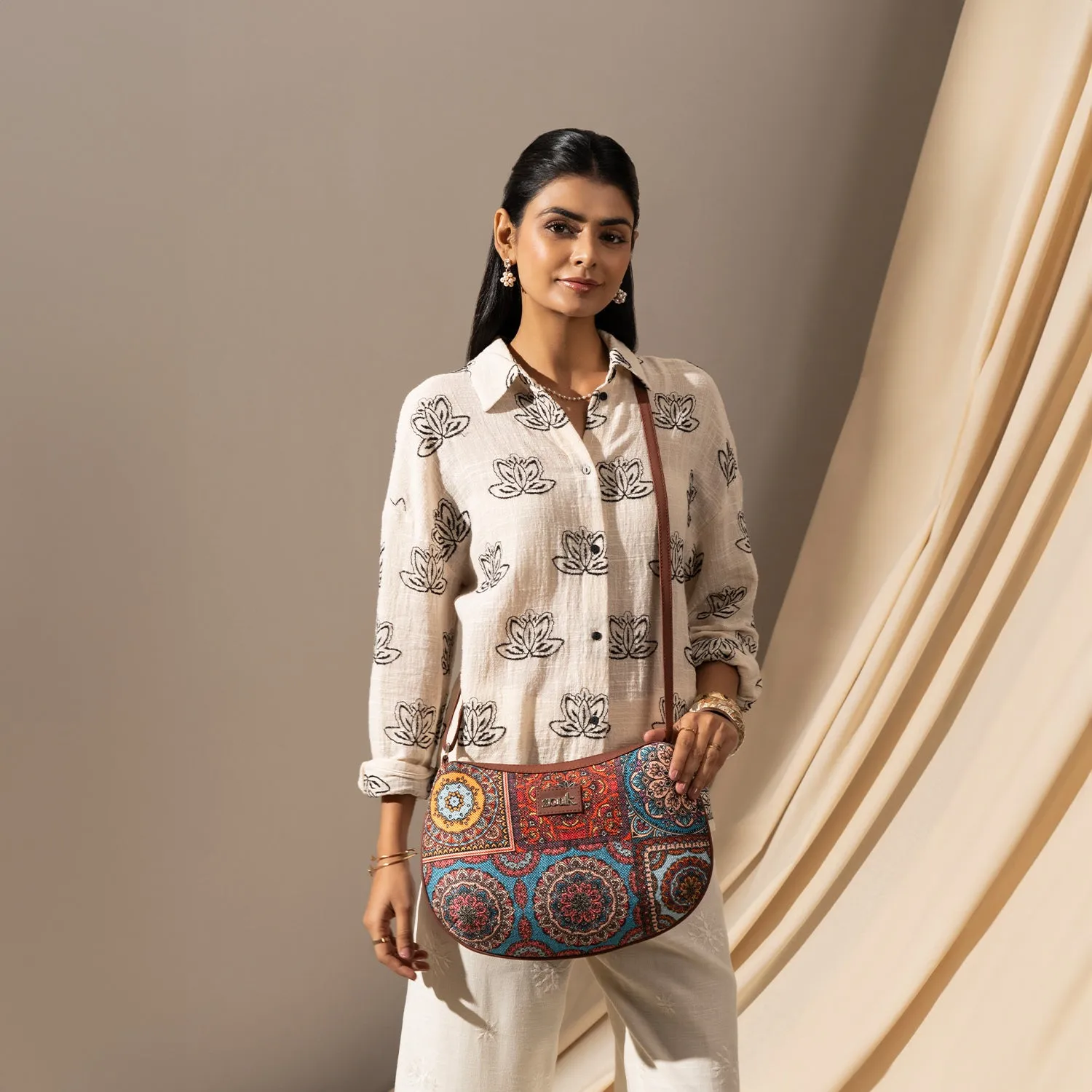 Multicolor Mandala Structured Shoulder Bag