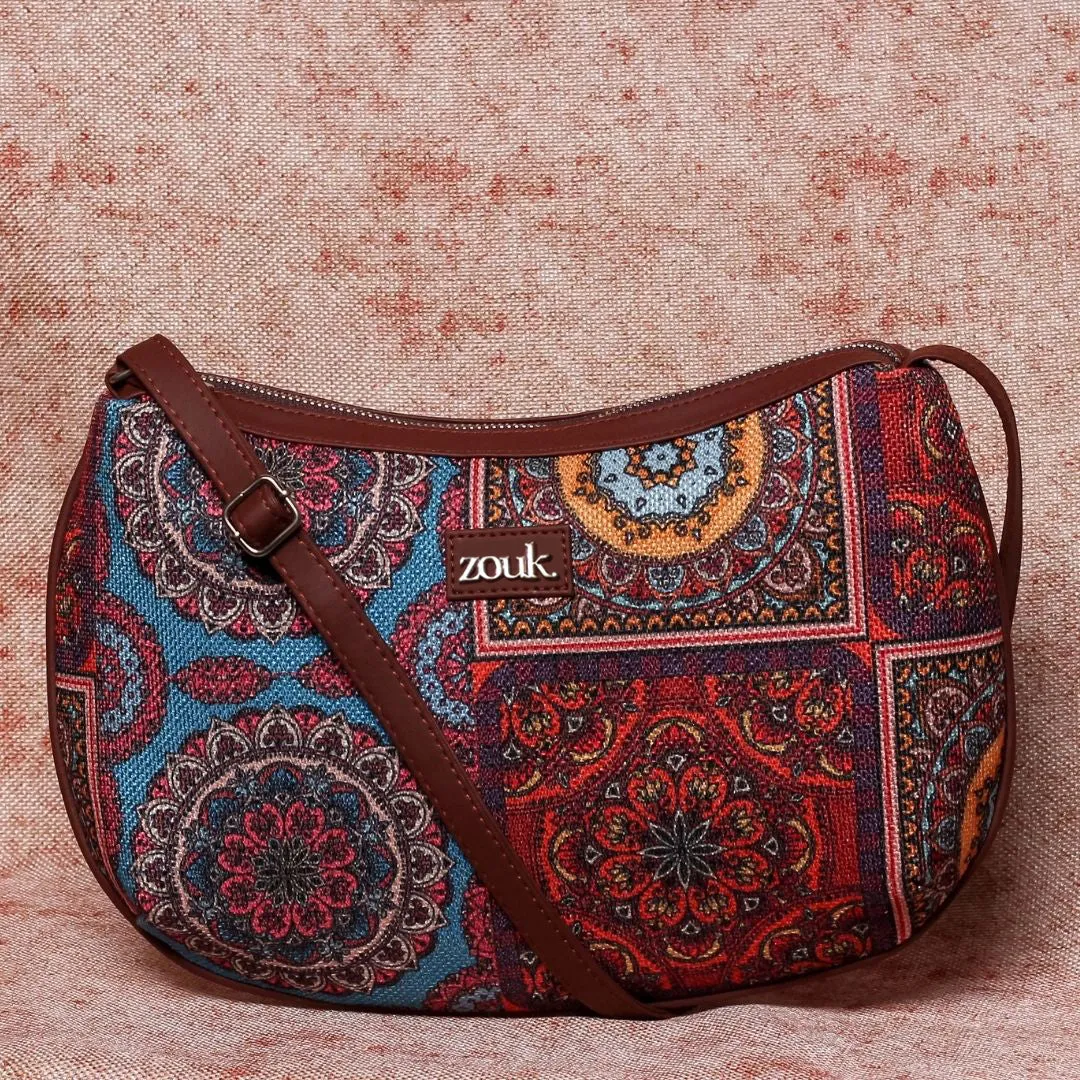 Multicolor Mandala Structured Shoulder Bag