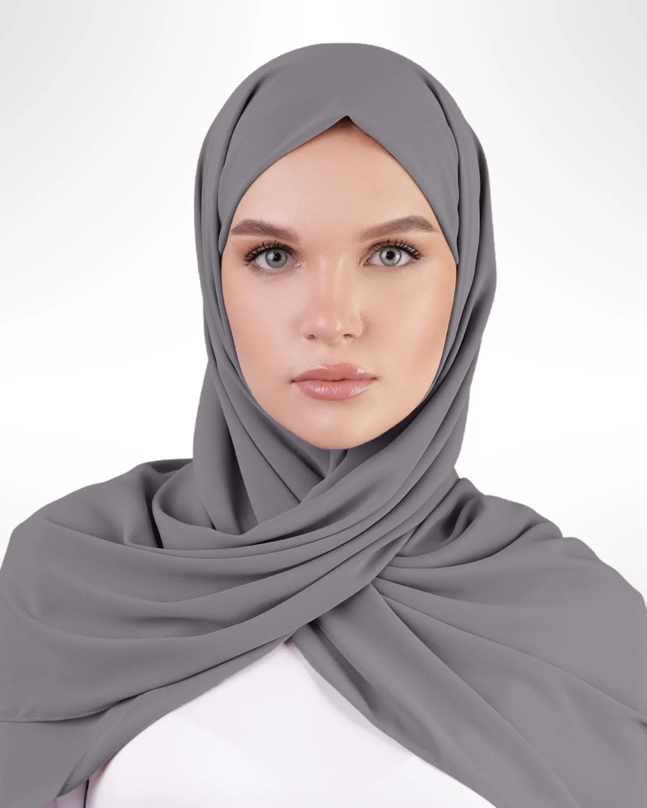 Premium Chiffon Hijab – Dark Grey