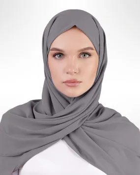 Premium Chiffon Hijab – Dark Grey