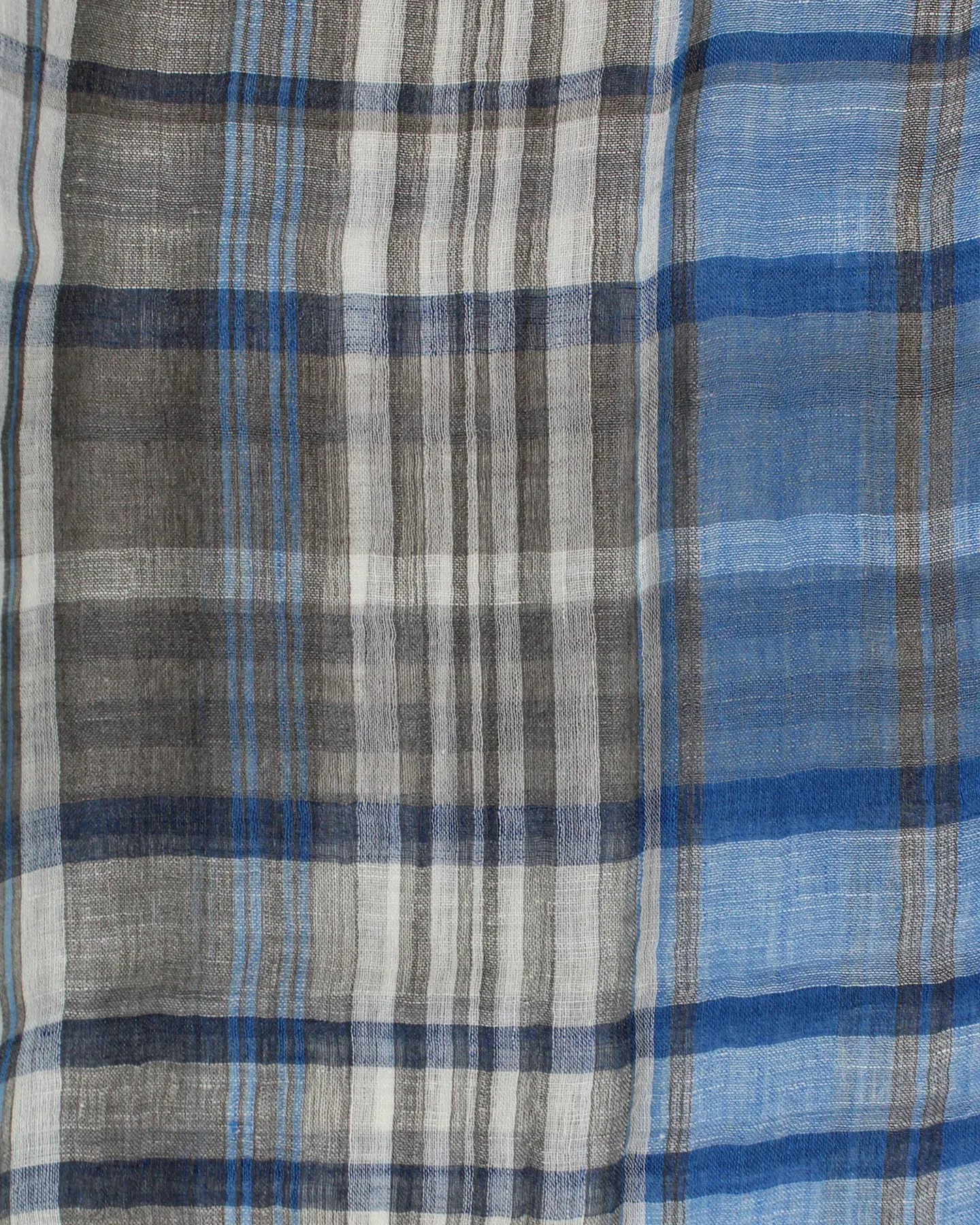 Salvatore Ferragamo Scarf Blue Plaid - Linen Silk Large Shawl SALE