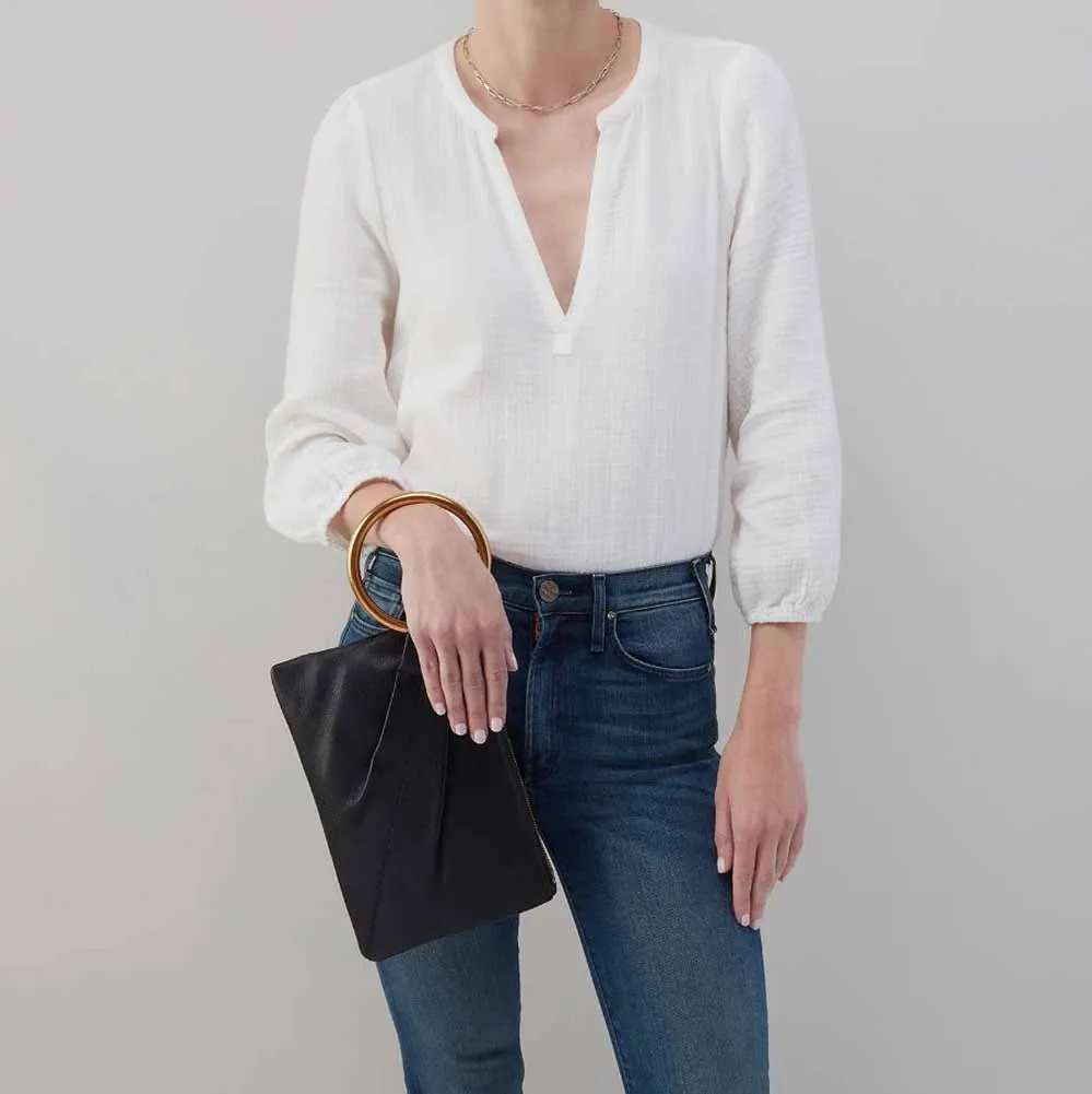 Shelia Ring Clutch in Black by Hobo
