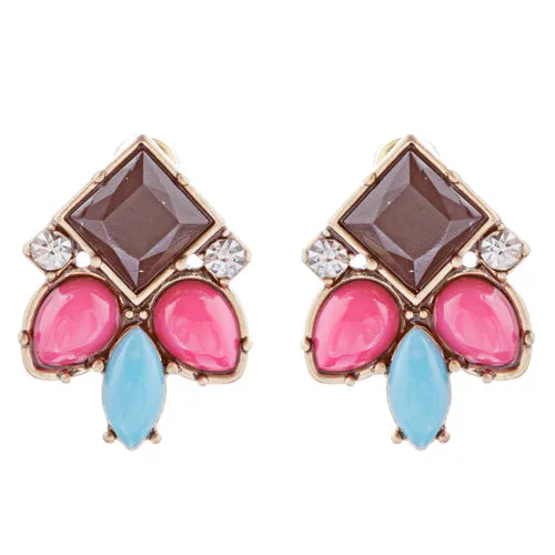 Striking Design Crystal Rhinestone Beads Statement Necklace Set JN285 Multi
